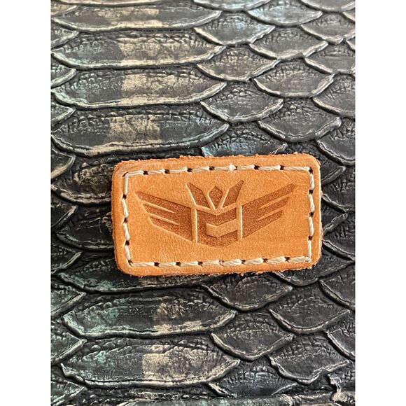 Consuela Thunderbird Snake Print Embossed Sling Crossbody Bag Leather EXCELLENT - Picture 14 of 16